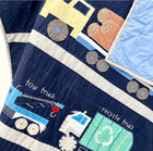 Handmade Transportation Embroidered Hand Stitch Baby toddler Cotton Crib Quilt