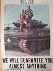 1973 Army Recruitment Poster 2 Autographs 2nd Lt   Model 14 x 22  Fort Knox Tank