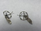 Vintage Running Bear Rb Sterling Silver Turquoise Dreamcatcher Feather Earrings
