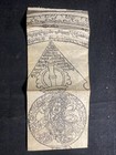 Antique Mongolian Tibetan Buddhist Woodcut Print Vajra Amulet Mongolia  9-40x36