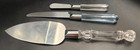 Lucite Clear Crystal Wedding Cake Server   Knife   Butter Knife Set