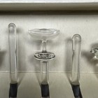 6 Vtg Art Glass Clear Teapot Martini Swizzle Stir Sticks Bar Ware