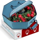 Premium 36 Wreath Storage Box Dual Zipper Handles Hard Shell