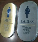 Lot Of Ladies   Men s Watch Your Step Restroom Cruise Boat Ship Signs