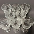 Avon Fostoria Clear Heart And Diamond Water Goblets Set Of 8 Vintage 1970s 7in
