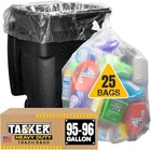 25 Count Large 95-100 Gallon Clear Trash Bags Heavy Duty  Garbage Can Liners