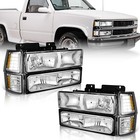 Weelmoto For 1994-1998 Chevy Silverado C k 1500 2500 Headlights W bumper Lamps