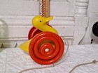 Vintage Ambi Toys Baby Kids Yellow Duck With Pulling String Toy Makes Sound Cute