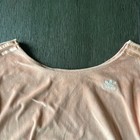 Adidas Velour Pink Long Sleeve Cropped Off Shoulder Track Sweater Top Size Small