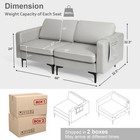 Modern Loveseat Leathaire 2-seat Sofa Couch W  Side Storage Pocket Light Grey