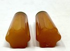 Vintage Set Of Butterscotch W  Green Top Bakelite Salt   Pepper Shakers Art Deco