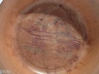  Turned Carved Wood Bowl Carved Inside Apx  7 Inches In Diameter 