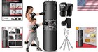 2 7ft Kids Punching Bag Set With Gloves   Accessories - Perfect For Boxing Fun
