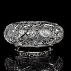 American Brilliant Cut Crystal Vanity Jar   Antique Collectible   Crystal Powder