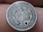 1857 P Seated Liberty Half Dime- Philadelphia  Good vg Details  Holed
