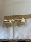 Decorative Hair Combs With Mother Of Pearl Top And Gold Comb  Vintage