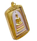 Amulet Pendant Original Case Antique Buddhist Wat Rakang  Gold Frame