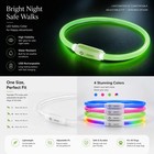 Rechargeable Led Light-up Flash Glow Collar Dog Pet Safety Micro Usb Adjustable