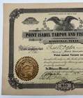 1907 Point Isabel Tarpon Fishing Club Stock Certificate Queen Isabel Inn Kleberg