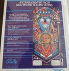 Bally Rolling Stones Pinball Machine Promo Flyer Original 