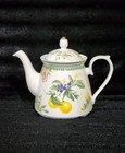 Grace Teaware Lemon Berry Floral Teapot Fine Porcelain 7  Fruit Blueberry Lemons