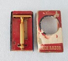 Gillette Tech Razor With Gold Tone In Original Box Vintage Circa 1940s