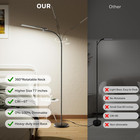 Led Floor Lamp For Reading  Cri97 Full Spectrum Gooseneck Floor Lamp  Eye-caring
