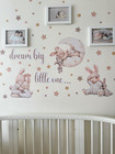 Nursery Wall Stickers  Baby Girl Room Decor  Bunny Wall Decal  Boho Toddler Deco
