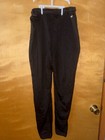 Women   s Black Jogger Pants Size L Polyester Drawstring Elastic Waist Pockets