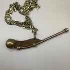 Vintage Brass copper Maritime Boatswain Bosun Whistle W chain