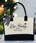 Tote Bags Personalized With Custom Name For Bride Wedding Mrs  Est 2026  Canvas