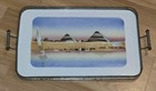 Rare Art Deco Gebruder Mehner Egyptian Revival Porcelain Pierced Frame Tray
