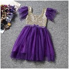     Stunning Gold Sequin   Purple Tutu Dress     Midi-length Party Dress  size 1-6t 