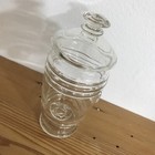Antique Ooak 19th C Hand Blown Button Glass Apothecary Drugstore Bottle   Lid