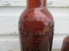 Antique 1920 s Pre Pro Parkersburg Brewing Co Quart Embossed Amber Beer Bottle
