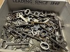 Huge Lot 92 Vintage Antique Skeleton Keys Flat Lock Door Hardware Cigar Box
