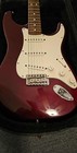 2001 Fender Stratocastor Electric Guitar W Hard Case In Candy Cola Color Mim