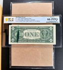 Fr  1908-d 1974  1 Federal Reserve Note Cleveland  ink Smear Error  Pcgs 66 Ppq