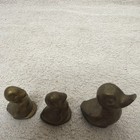 Vintage Set Of 3 Solid Brass Ducks Very Old 
