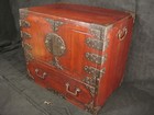 Antique Japanese Edo Era C 1750 Biraki Tansu  Kiri Wood Doors Hand Forged Iron