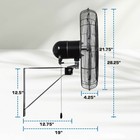 Hurricane 20  Pro Commercial Grade Classic Oscillating Wall Fan  Black  2 Pack