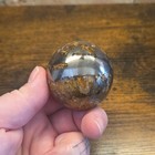 Lions Gate Quartz Sphere  Rare Find  Golden Healer Quartz And Pyrite 49mm 227g