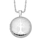 925 Sterling Silver Round Tree Of Life Photo Locket Necklace