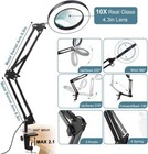 Magnifier Led Lamp 10x Magnifying Glass Desk Table Light Reading Lamp With Base