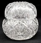 Antique Abp American Brilliant Period Cut Glass Lidded Powder Box   Dresser Jar