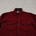 Vintage L l  Bean Shirt Mens Medium Red Wool Northwoods Shirt Shacket Jacket Usa