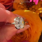 4 Ct Elongated Old Cushion Cut Moissanite Bezel Wedding 14 Yellow Gold Plated
