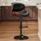 Pu Leather Barstools  Swivel Counter Height Stools With Footrest  Set Of 2 black
