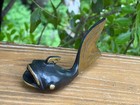 4    Fish Figurine Taxco Mexico Heavy Blackened Metal Vintage