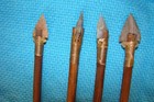 2-25  Arrows W matching Black Feathers   Stone Chipped Arrowheads Hand Made Real